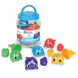 Joc de potrivire cu narvali si forme colorate pentru copii 18 luni+