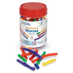 Viermi pentru masurat educativi, set 72 piese colorate pentru sortare