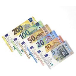 Set educativ bani de jucarie Euro, 60 bancnote pentru copii 3-7 ani