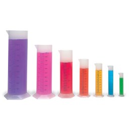 Set 7 cilindri gradati din polipropilena pentru laborator si STEM