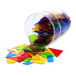 Poligoane colorate educative pentru geometrie, set 450 piese