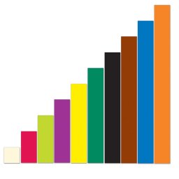 Riglete gigant Cuisenaire magnetice pentru tabla alba, 64 piese