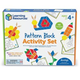 Set educativ mozaic cu forme geometrice si carduri, 124 piese