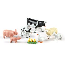 Set animale de ferma mama si pui cu 8 figurine educative