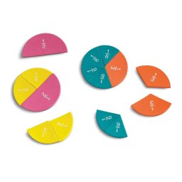 Set magnetic cu cercuri pentru fractii educative, 51 piese