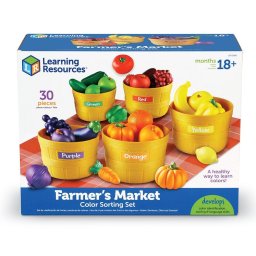 Set educativ de sortare fructe si legume pentru copii, 30 piese