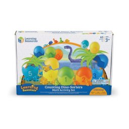 Set educativ pentru sortare si numarare cu dinozauri colorati