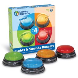 Set 4 sonerii cu lumini si sunete pentru jocuri educative