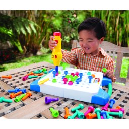 Bormasina magica mobila pentru copii, set educativ de construit