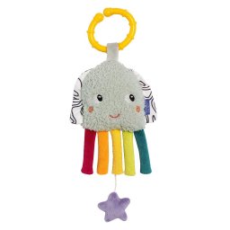 Jucarie muzicala mini caracatita colorata pentru bebelusi, Fehn, 22 cm