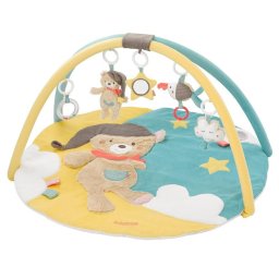 Salteluta de joaca pentru bebelusi Bruno cu arcade si jucarii senzoriale