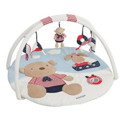 Salteluta de joaca pentru bebelusi Teddy cu arcade si jucarii senzoriale