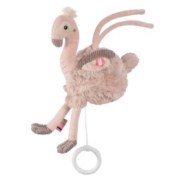 Jucarie muzicala flamingo pentru bebelusi, moale, 24 cm, Fehn