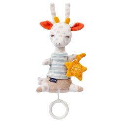 Jucarie muzicala girafa somnoroasa pentru bebelusi, 19 cm, Fehn