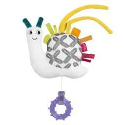 Jucarie muzicala pentru bebelusi Fehn Melc prietenos, 14 cm