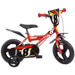 Bicicleta pentru copii Pro Cross 12 inch rosie, cu roti ajutatoare