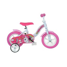 Bicicleta pentru copii 10 inch Unicorn, cu roti ajutatoare, 2-3 ani
