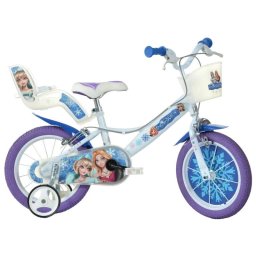 Bicicleta pentru fete 14 inch Frozen/Craiasa Zapezii cu roti ajutatoare