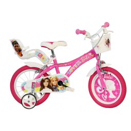 Bicicleta pentru copii 16 inch Barbie roz cu roti ajutatoare