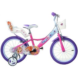 Bicicleta pentru copii 16 inch Winx cu roti ajutatoare si cosulete