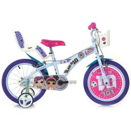 Bicicleta pentru fete LOL 16 inch cu roti ajutatoare si cosulete