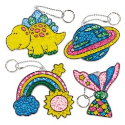 Set creativ pentru copii cu brelocuri stralucitoare, 4 modele