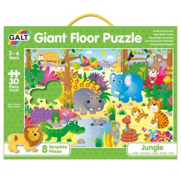 Puzzle de podea Jungla cu 30 piese mari si 8 forme decupate