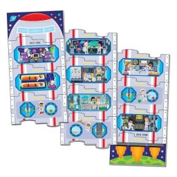 Puzzle vertical cu nava spatiala, 12 piese mari din carton, 2 ani+