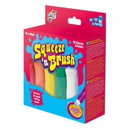 Set acuarele lavabile cu pensula Galt Squeeze'n Brush, 12 culori