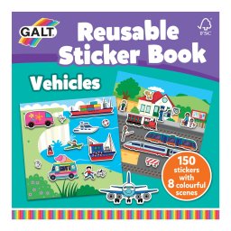 Carte cu stickere reutilizabile Vehicule pentru copii 3+ - Galt