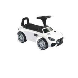 Masinuta 3 in 1 Ride On alba pentru copii, cu volan si claxon