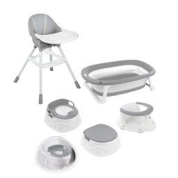 Set bebe 6 in 1 DOLU cu scaun de masa, cadita pliabila si olita 3 in 1