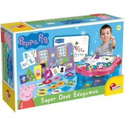 Masuta cu activitati educative Peppa Pig cu tabla de scris si 10 jocuri