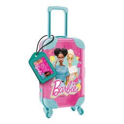 Set creativ Barbie cu troler portabil, markere si autocolante