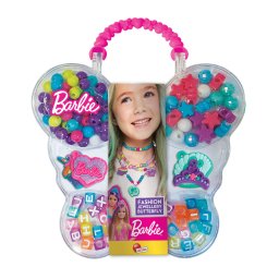 Trusa de bijuterii Barbie pentru copii, set creativ cu margele si brelocuri