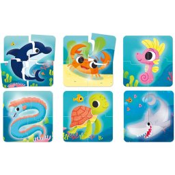 Puzzle cu animale marine pentru copii 1-4 ani, 24 piese, Lisciani