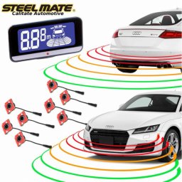 Senzori de parcare fata si spate Steelmate PTS810EX cu display LCD V10