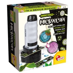 Microscop mini pentru copii Lisciani, set experimente stiintifice 7-12 ani