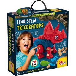 Set STEM Triceratops pentru copii 5+ cu puzzle si stickere