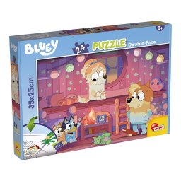 Puzzle de colorat Bluey si ora de povesti, 24 piese, fata-verso