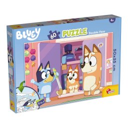 Puzzle de colorat Bluey fata-verso, 60 piese, 50 x 35 cm, 4+ ani
