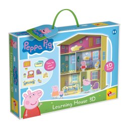 Casuta 3D Peppa Pig din carton cu mobilier, 13 piese, 3-6 ani