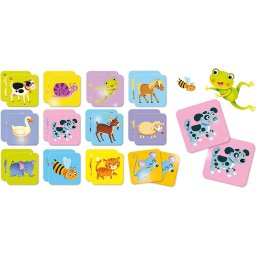 Joc de memorie cu animalute pentru copii 1-4 ani, 32 cartonase