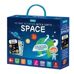 Set creativ pentru copii Spatiu cosmic cu carte si autocolante, 4+