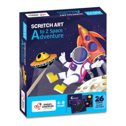 Set creativ de razuit cu alfabet si aventuri în spatiu pentru copii