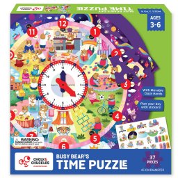 Puzzle educativ Ursuletul invata ceasul, ceas interactiv 37 piese
