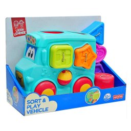 Joc de sortare Autobuzul vesel cu forme colorate si roti mobile, 12 luni+