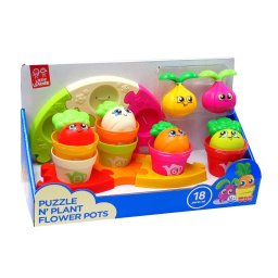 Joc de potrivire educativ Gradina vesela cu ghivece si legume, 18 piese