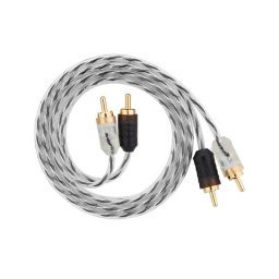 Cablu RCA dublu ecranat 1 m pentru audio auto Taramps