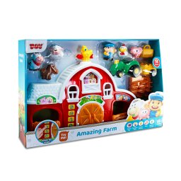 Jucarie interactiva ferma cu sunete, figurine si tractor pentru copii